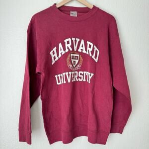 Vintage Oneita Mens Harvard University Crewneck Sweatshirt Collegiate Size Large